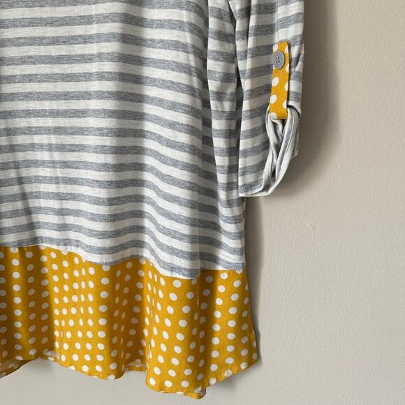 Matilda Jane Tunic Top Womens MEDIUM Mixed Print Lightweight Polka Dot Stripe - Picture 5 of 11